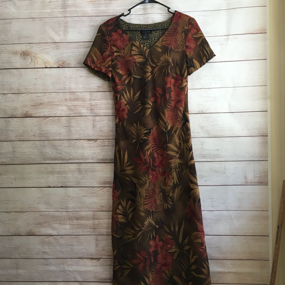 VIRGO‎ FLORAL/LEOPARD PRINT MAXI DRESS